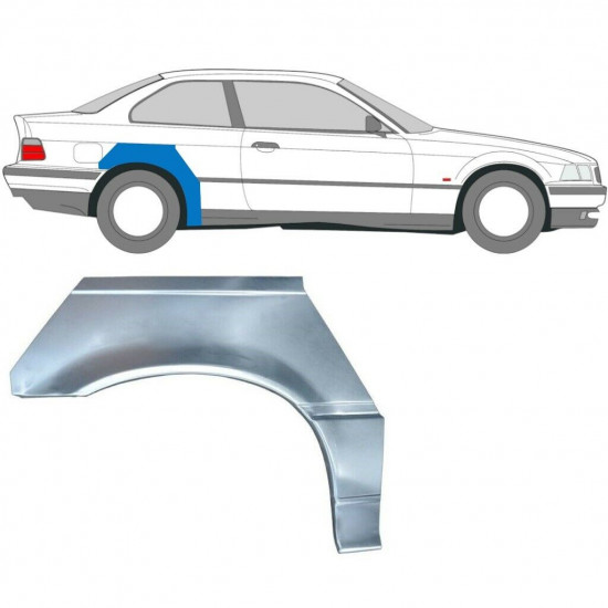 Reperaturka błotnika tylnego do BMW E36 3 Cabrio 1990-2000 / Prawa / COUPE 6207