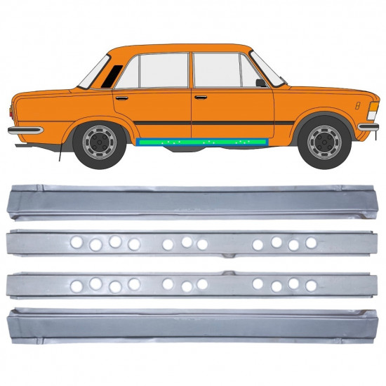 Reperaturka progu wewnętrzna + zewnętrzna do Fiat 125p 1968-1991 / Zestaw 12548