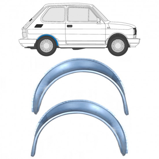 Reperaturka błotnika tylnego do Fiat 126p 1972-2000 / Lewa+Prawa / Zestaw 10461