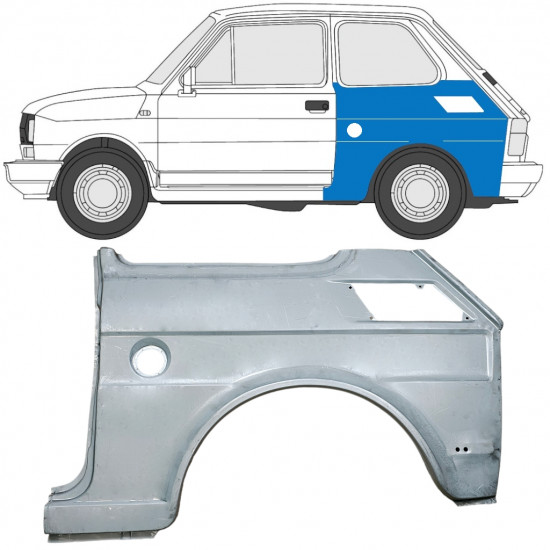 Reperaturka błotnika tylnego do Fiat 126p 1985-1994 / Lewa 7585