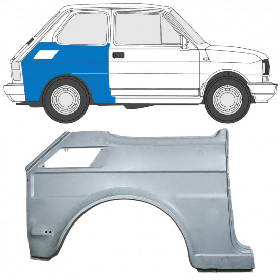 Reperaturka błotnika tylnego do Fiat 126p 1985-1994 / Prawa 7584