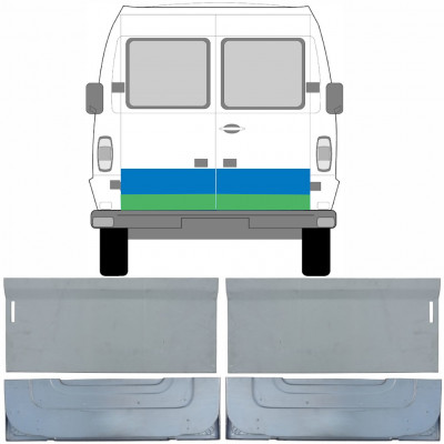 Reperaturka drzwi tylnych wewnętrzna + zewnętrzna do Mercedes T1 1977-1996 + Wewnętrzny  / Lewa+Prawa / Zestaw 9567