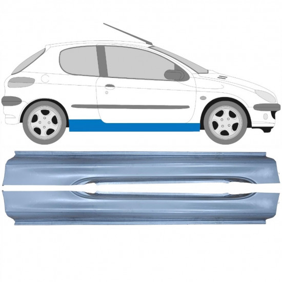 Reperaturka progu do Peugeot 206 1998- / Lewa+Prawa / Zestaw 9248