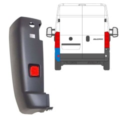 Narożnik zderzaka tylnego + odblaskowa lampa do Citroen Jumper 2006-2018 / Lewa / Zestaw 14037