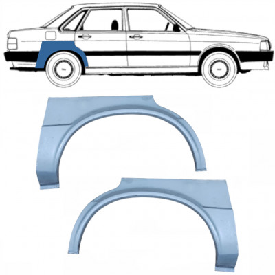 Reperaturka błotnika tylnego do Audi 80 B2 1978-1986 / Lewa+Prawa / Zestaw 10505