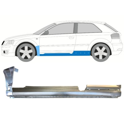 Pełny próg + reperaturka błotnika przedniego do Audi A3 8P 2003-2012 / Lewa / Zestaw 14707