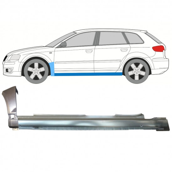 Reperaturka progu + błotnika przedniego do Audi A3 8P 2003-2012 / Lewa 11148