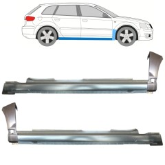 Pełny próg + reperaturka błotnika przedniego do Audi A3 8P 2003-2012 / Zestaw 11149