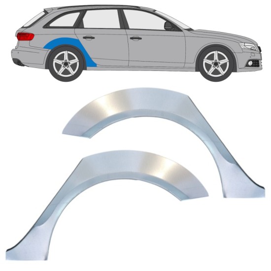 Reperaturka błotnika tylnego do Audi A4 B8 2007-2016 / Lewa+Prawa / Zestaw 16324