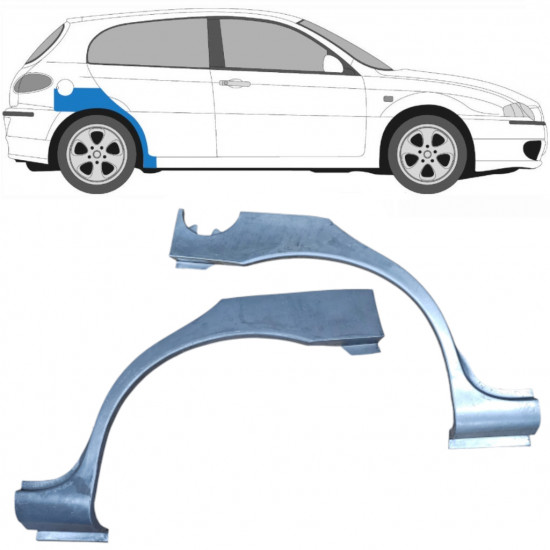 Reperaturka błotnika tylnego do Alfa Romeo 147 2000-2010 / Lewa+Prawa / Zestaw 9268