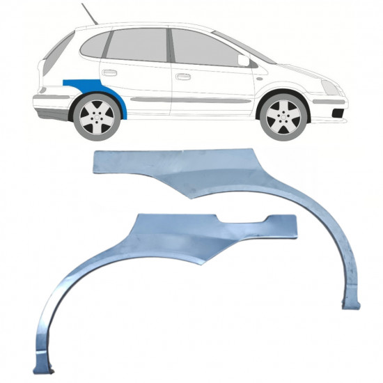 Reperaturka błotnika tylnego do Nissan Almera Tino 2000-2006 / Lewa+Prawa / Zestaw 10585