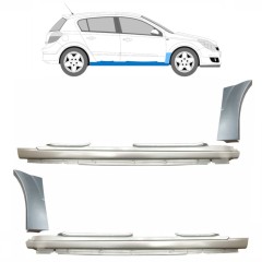 Pełny próg + reperaturka błotnika przedniego do Opel Astra H 2003-2014 / Zestaw 11163