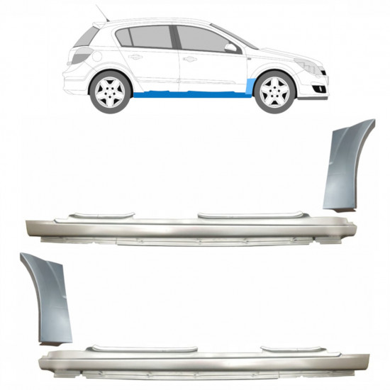 OPEL ASTRA 2003-2014 REPERATURKA BŁOTNIKA PRZEDNIEGO + PRÓG / LEWA STRONA + PRAWA STRONA