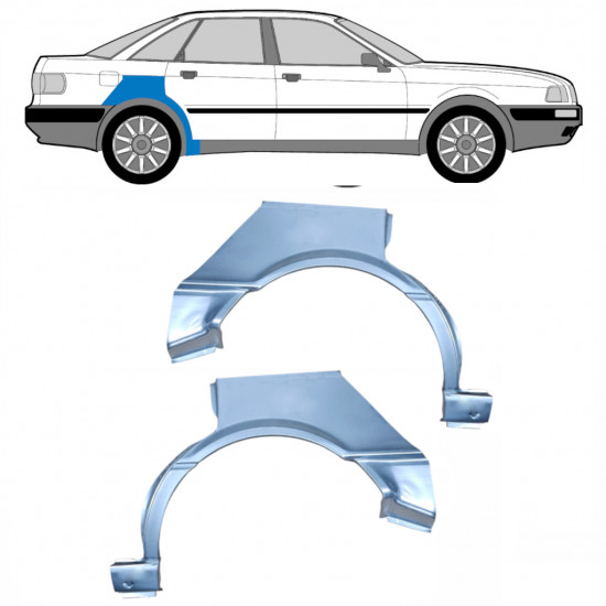 Reperaturka błotnika tylnego do Audi 80 B3 1986-1991 / Lewa+Prawa / Zestaw 6426