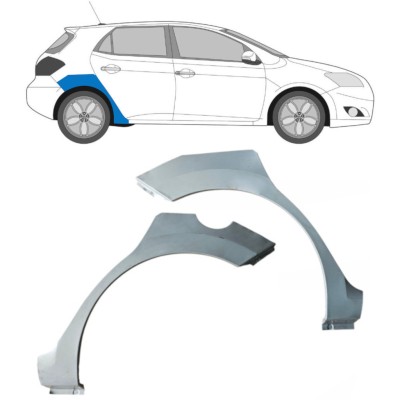 Reperaturka błotnika tylnego do Toyota Auris 2007-2012 / Lewa+Prawa / Zestaw 16855