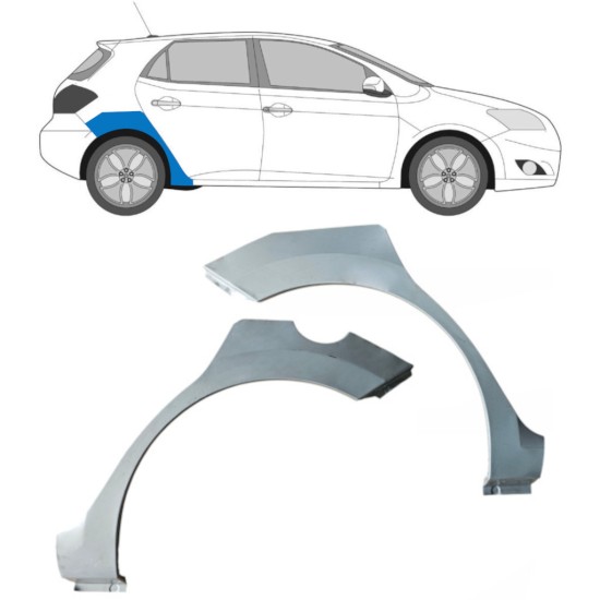 Reperaturka błotnika tylnego do Toyota Auris 2007-2012 / Lewa+Prawa / Zestaw 16855