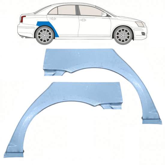 Reperaturka błotnika tylnego do Toyota Avensis 2003-2008 / Lewa+Prawa / Zestaw 10062