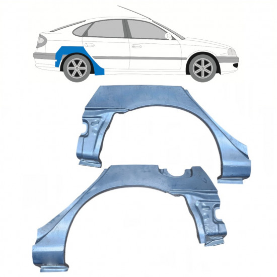 Reperaturka błotnika tylnego do Toyota Avensis 1997-2003 / Lewa+Prawa / Zestaw 9814