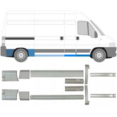 FIAT DUCATO BOXER RELAY DŁUGI ROZSTAW OSI 1994- REPERATURKI PROGÓW REPERATURKI BOCZNYCH NADKOLI / ZESTAW