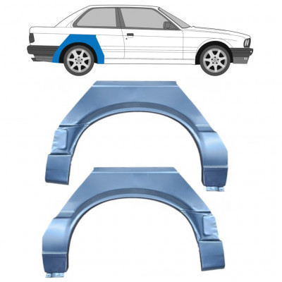 Reperaturka błotnika tylnego do BMW 3 E30 1987-1994 / Lewa+Prawa / Zestaw 6383