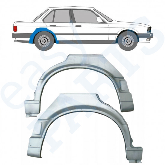 BMW 3 E30 1987-1994 4 DRZWIOWY REPERATURKA BŁOTNIKA TYLNEGO / ZESTAW