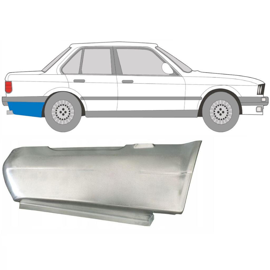 BMW 3 E30 1982-1987 2/4 DRZWIOWY REPERATURKA BŁOTNIKA TYLNEGO / PARA
