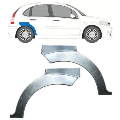Reperaturka błotnika tylnego do Citroen C3 2002-2010 / Lewa+Prawa / Zestaw 14769