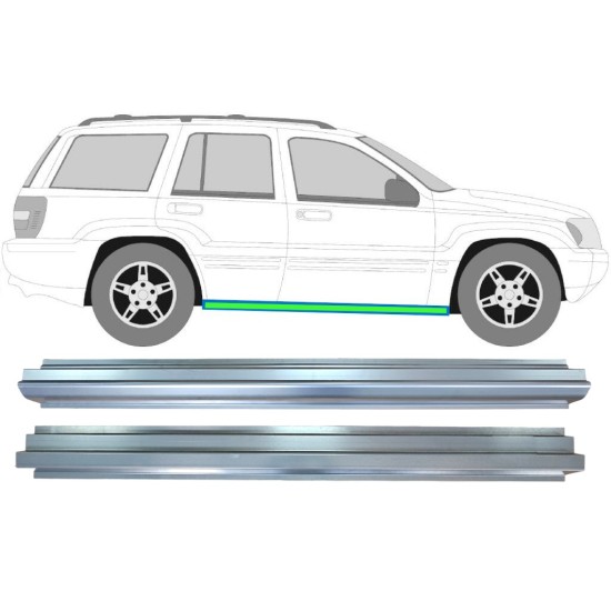 Reperaturka progu wewnętrzna + zewnętrzna do Jeep Grand Cherokee 1998-2005 / Lewa = Prawa (symetryczny) / Zestaw 17005