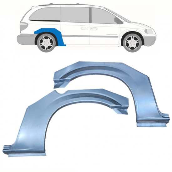 Reperaturka błotnika tylnego do Chrysler Grand Voyager 2000-2008 / Lewa+Prawa / Zestaw 10320