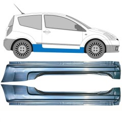 Pełny próg do Citroen C2 2003-2009 / Lewa+Prawa / Zestaw 10338