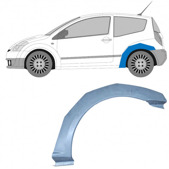 Reperaturka błotnika tylnego do Citroen C2 2003-2009 / Lewa 11384