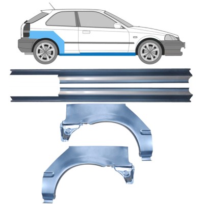 Reperaturka progu + błotnika tylnego do Honda Civic EJ EK 1995-2001 / Lewa+Prawa / Zestaw 10664