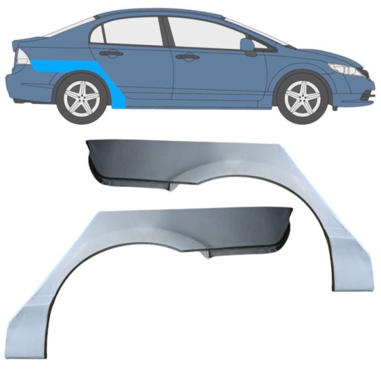 Reperaturka błotnika tylnego do Honda Civic 2005-2011 / Lewa+Prawa / SEDAN / Zestaw 16766