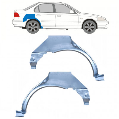 Reperaturka błotnika tylnego do Honda Civic 1995-2001 / Lewa+Prawa / Zestaw 9801