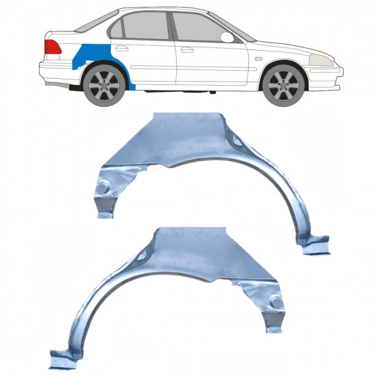 Reperaturka błotnika tylnego do Honda Civic 1995-2001 / Lewa+Prawa / Zestaw 9801