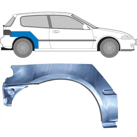 Reperaturka błotnika tylnego do Honda Civic 1991-1995 / Prawa 6177