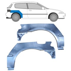 Reperaturka błotnika tylnego do Honda Civic 1991-1995 / Lewa+Prawa / Zestaw 10424