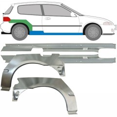 Reperaturka progu + błotnika tylnego do Honda Civic 1991-1995 / Lewa+Prawa / Zestaw 9539