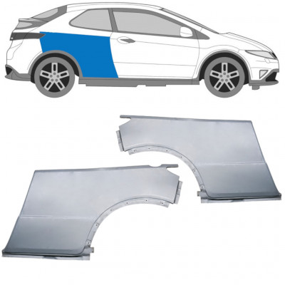 Reperaturka błotnika tylnego do Honda Civic 2005-2011 / Lewa+Prawa / Zestaw 9617