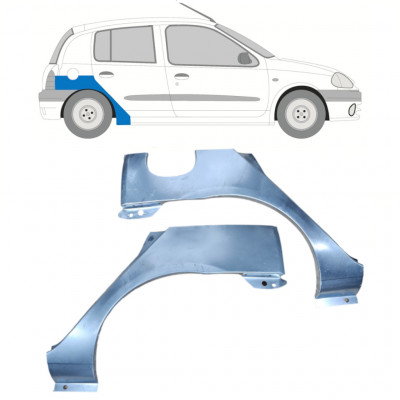 Reperaturka błotnika tylnego do Renault Clio 1998-2012 / Lewa+Prawa / Zestaw 9682