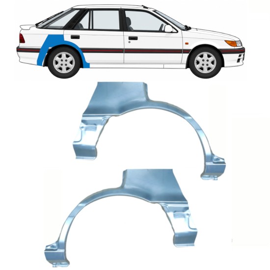 Reperaturka błotnika tylnego do Mitsubishi Colt 1988-1992 / Lewa+Prawa / Zestaw 10797