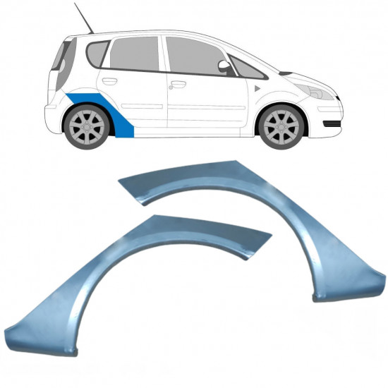 Reperaturka błotnika tylnego do Mitsubishi Colt 2004-2012 / Lewa+Prawa / Zestaw 9255