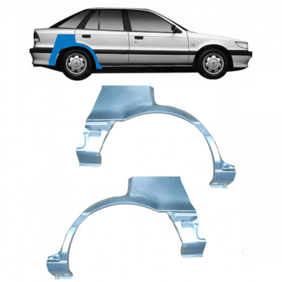 Reperaturka błotnika tylnego do Mitsubishi Colt / Lancer 1988-1992 / Lewa+Prawa / Zestaw 10797