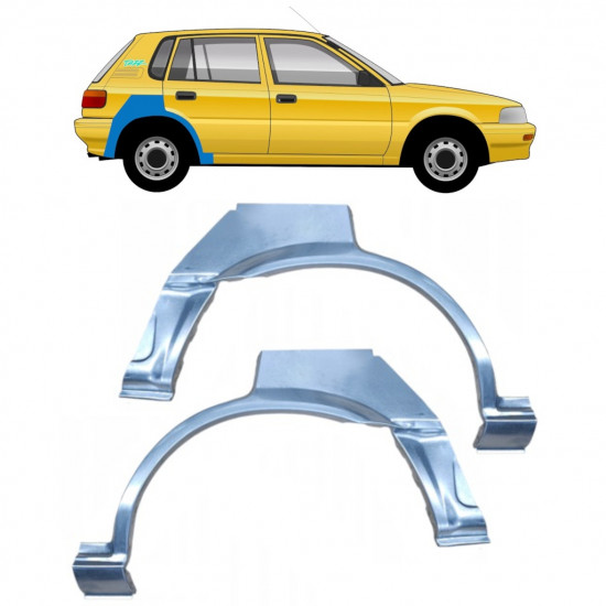 Reperaturka błotnika tylnego do Toyota Corolla 1987-1994 / Lewa+Prawa / Zestaw 10335