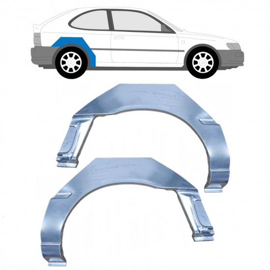 Reperaturka błotnika tylnego do Toyota Corolla 1991-1998 / Lewa+Prawa / Zestaw 9402
