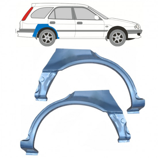 Reperaturka błotnika tylnego do Toyota Corolla 1997-2002 / Lewa+Prawa / Zestaw 10249