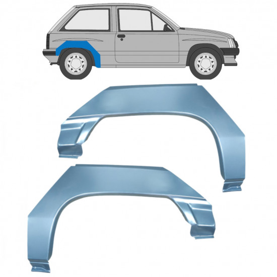 Reperaturka błotnika tylnego do Opel Corsa A 1982-1993 / Lewa+Prawa / Zestaw 9794