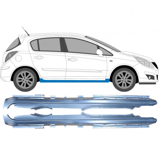 Reperaturka progu do Opel Corsa 2006-2015 / Lewa+Prawa / Zestaw 10539