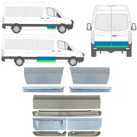Reperaturka drzwi wewnętrzna + zewnętrzna do Volkswagen Crafter 2005-2017 / Lewa+Prawa / Zestaw 14493