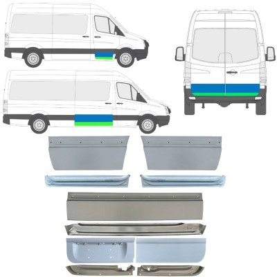 Reperaturka drzwi wewnętrzna + zewnętrzna do Volkswagen Crafter 2005-2017 / Lewa+Prawa / Zestaw 14493